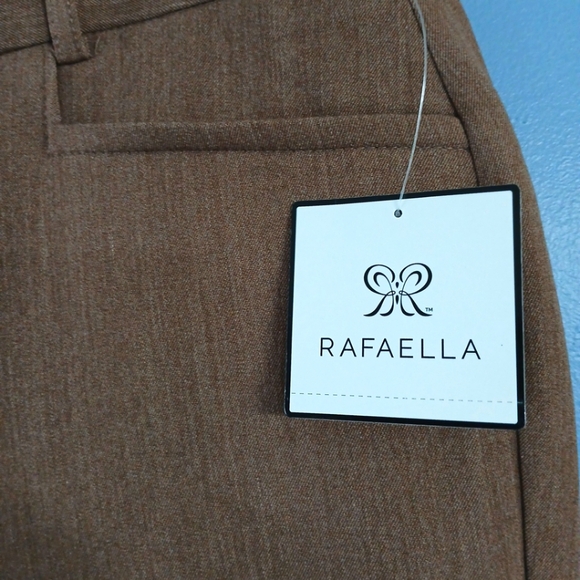 Rafaella Women Brown Stretch Tapered Boot Curvy Fit Bootcut Leg Slacks Pants 8 - Picture 2 of 6